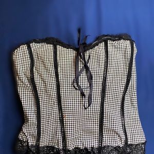 Bebe plaid corset top